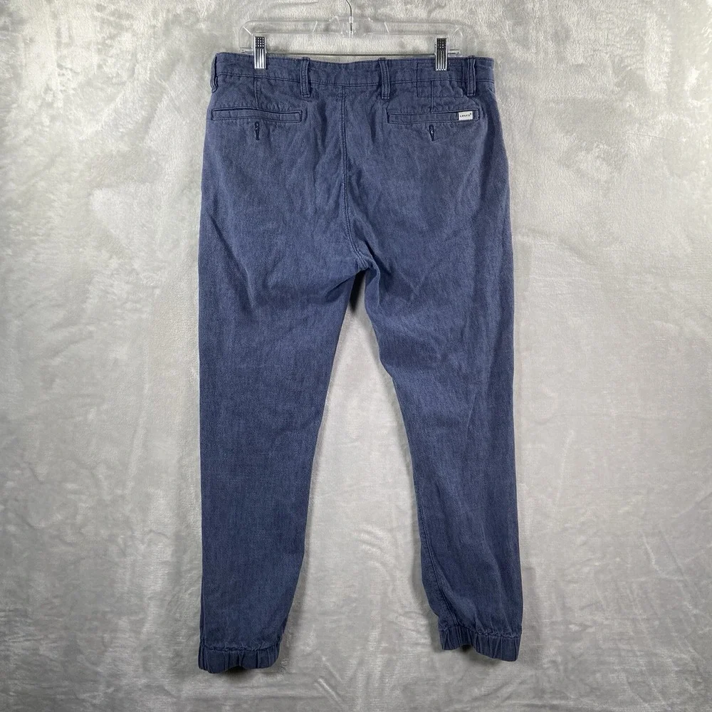 Levi's Jogger Pants Mens 36x27 Linen Blend Cotton Tapered Stretch Lightweight